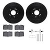 Dynamic Friction Co 8512-72055, Rotors-Drilled and Slotted-Black w/ 5000 Advanced Brake Pads incl. Hardware, Zinc Coated 8512-72055